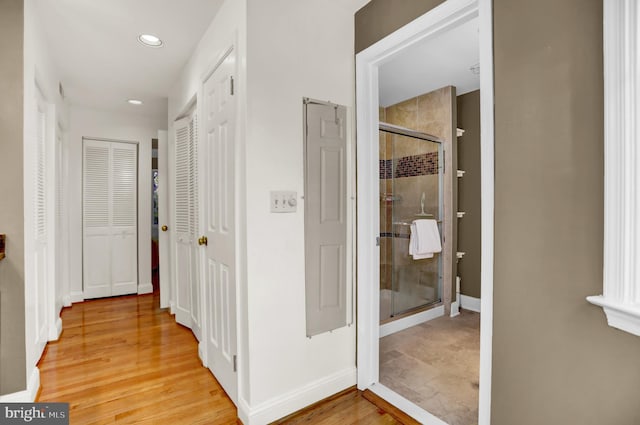 hall featuring wood-type flooring