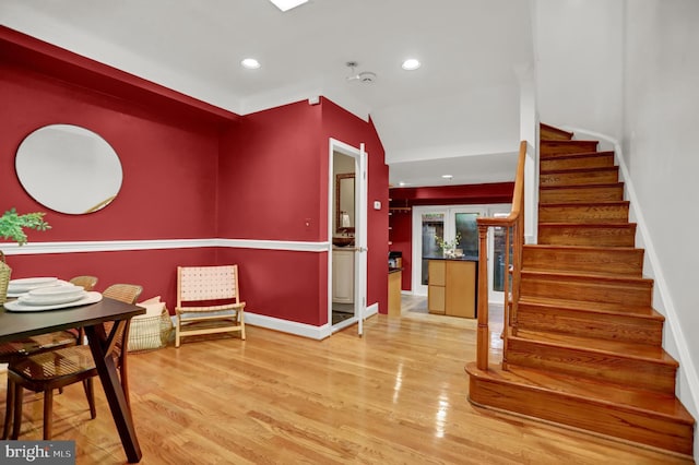 interior space with hardwood / wood-style flooring