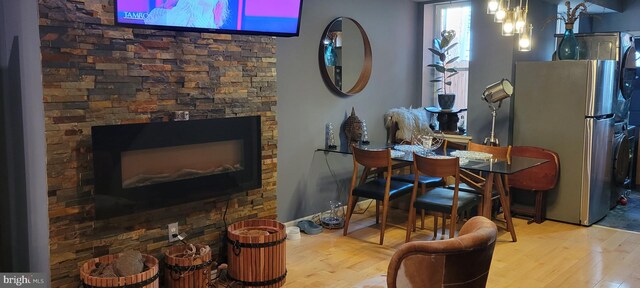 dining room featuring light hardwood / wood-style floors