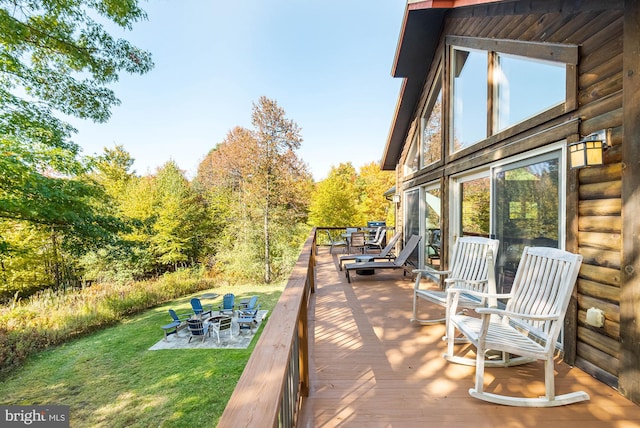 view of patio / terrace with a wooden deck