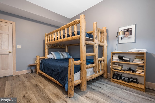 bedroom featuring light hardwood / wood-style flooring