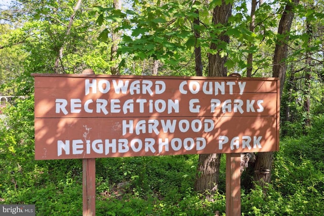 view of community sign