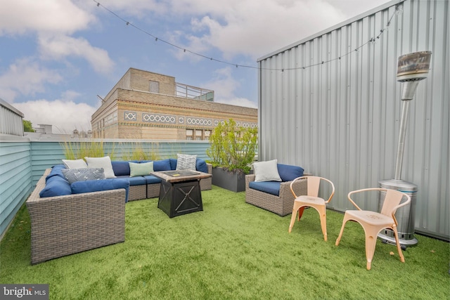 view of patio with an outdoor living space