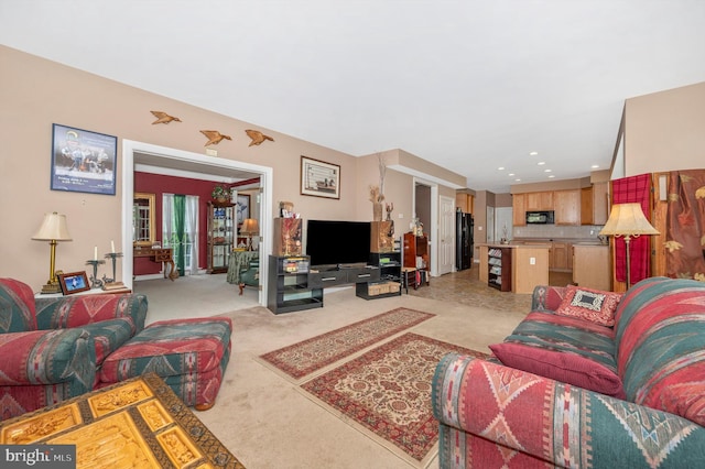 view of carpeted living room