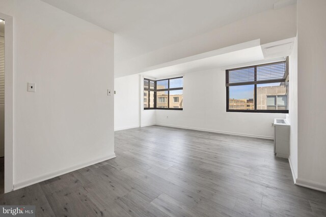 interior space with light hardwood / wood-style flooring