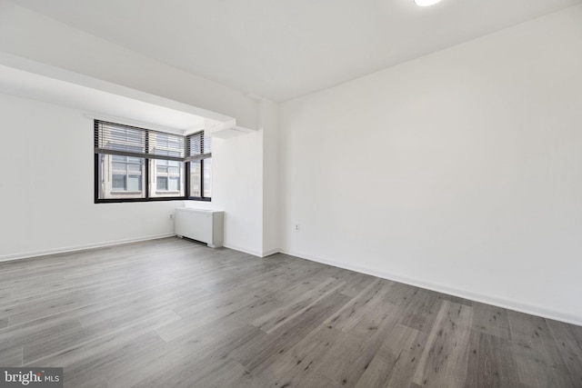 spare room with wood-type flooring