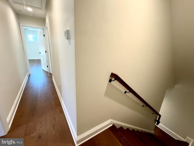 hall featuring dark hardwood / wood-style floors