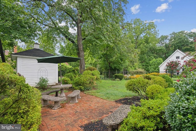 view of yard featuring a patio