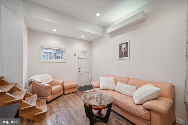 living room featuring hardwood / wood-style flooring