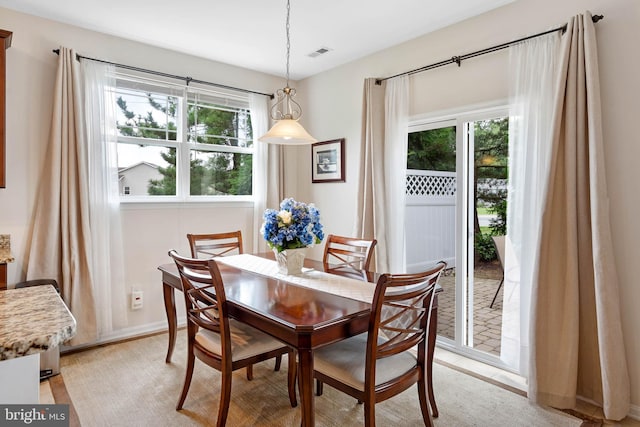 dining room featuring a wealth of natural light