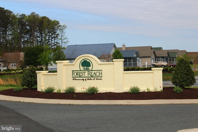 view of community sign