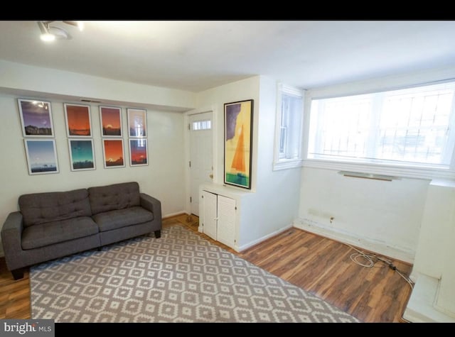 living room with light wood-type flooring