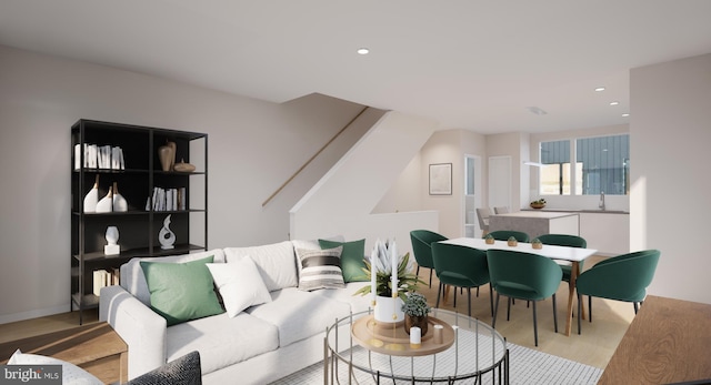 living room featuring hardwood / wood-style flooring