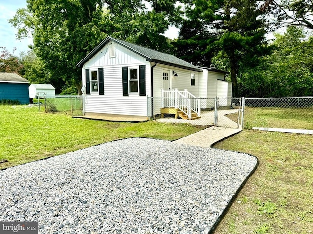 exterior space with a lawn