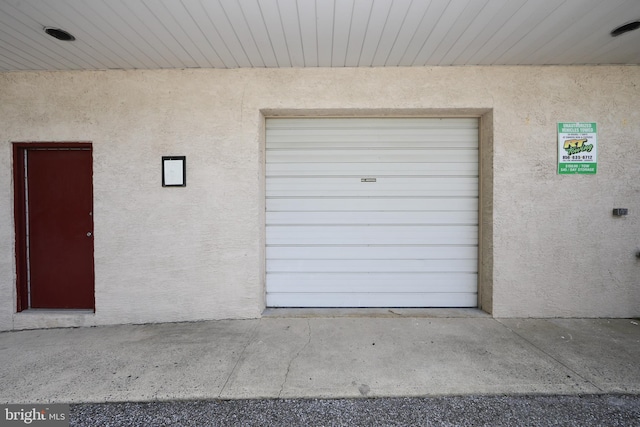 view of garage