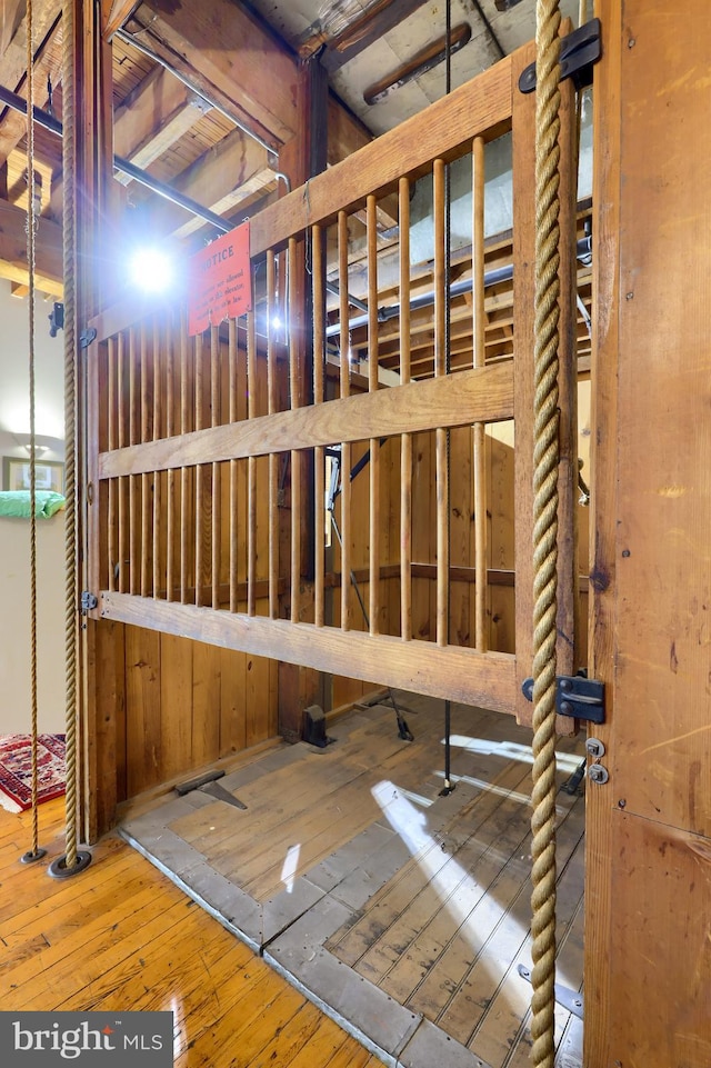 interior space with hardwood / wood-style floors