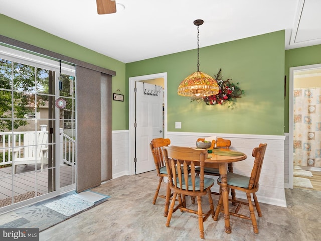 view of dining room