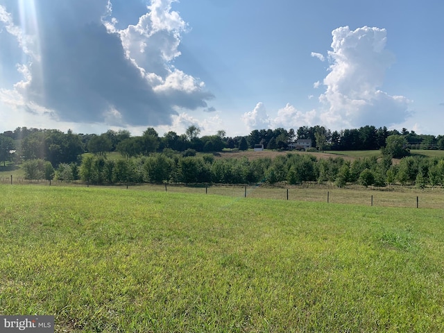 view of yard with a rural view