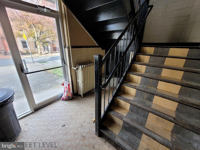 stairs with radiator