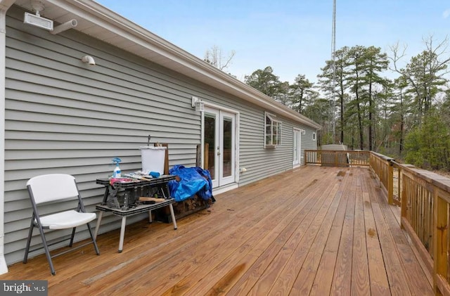 deck featuring french doors