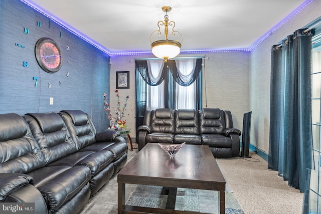 view of carpeted living room