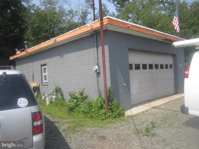 view of garage