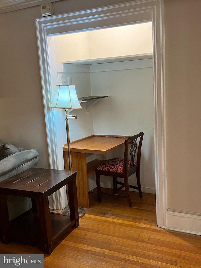 interior space featuring light wood finished floors