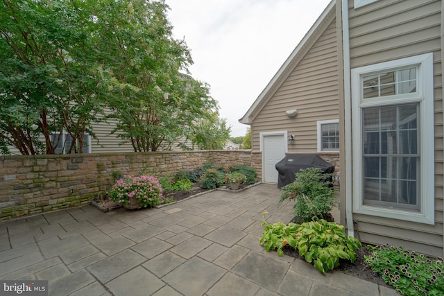 view of patio / terrace with a grill