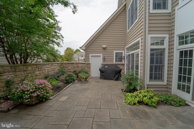 view of patio featuring grilling area