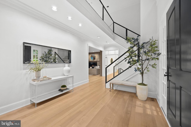 foyer featuring light hardwood / wood-style floors