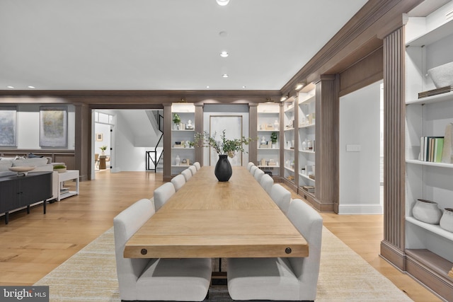 dining area featuring light hardwood / wood-style flooring