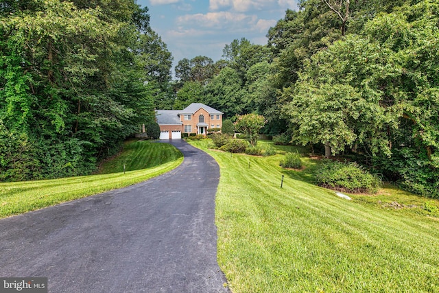 raised ranch featuring a front lawn