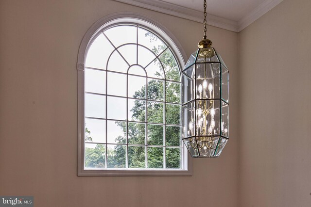 interior details with crown molding