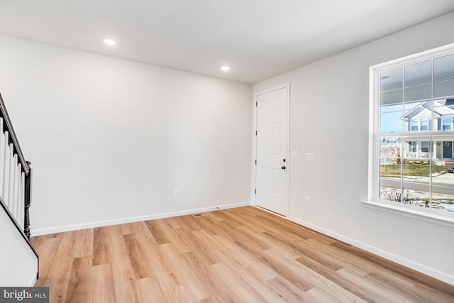 empty room featuring light wood-type flooring