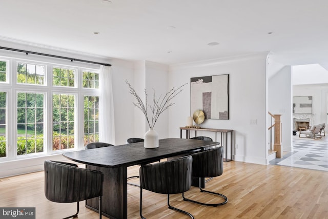 dining room featuring light hardwood / wood-style floors