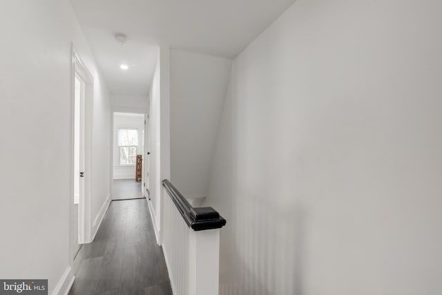 hall featuring dark hardwood / wood-style floors