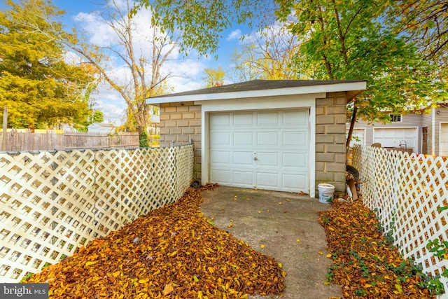 view of garage