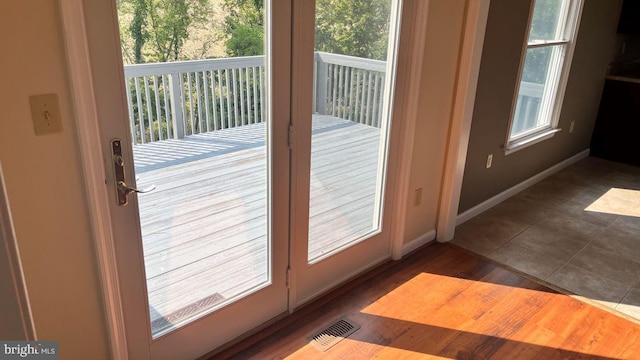 entryway featuring hardwood / wood-style flooring