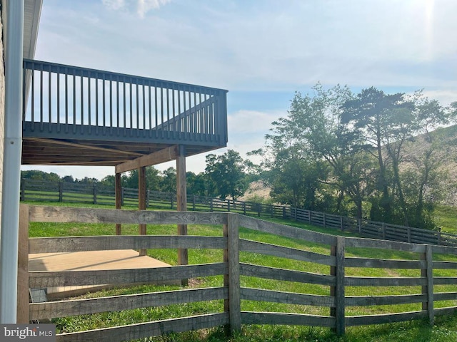 exterior space with a rural view