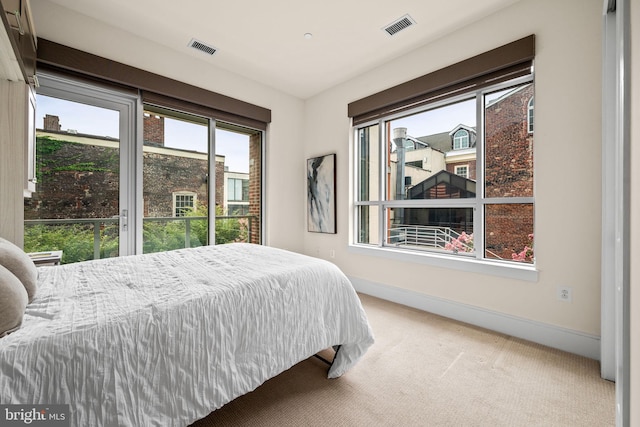 bedroom with carpet