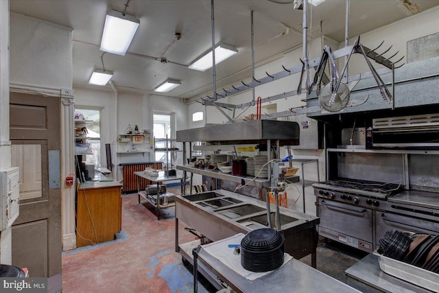 interior space with concrete floors