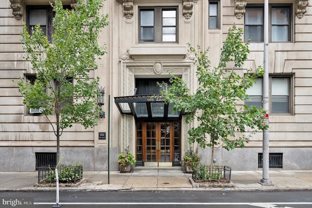 entrance to property with french doors