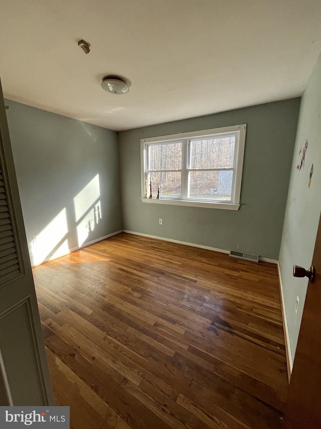 empty room featuring wood-type flooring