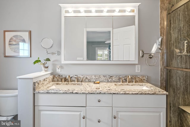 bathroom with vanity and toilet