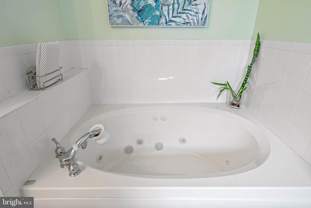 bathroom featuring a washtub