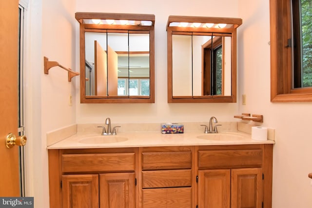 bathroom with double vanity