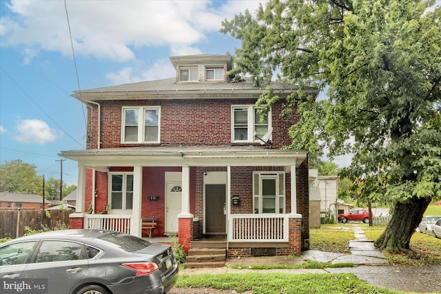 view of front of property with covered porch