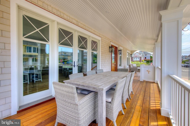 deck featuring outdoor dining space