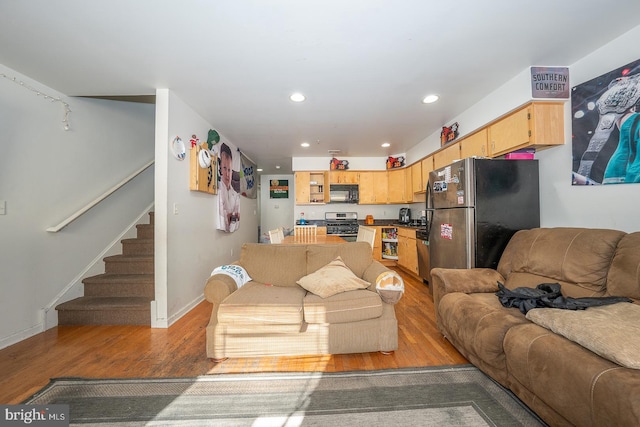 living room with light wood-type flooring