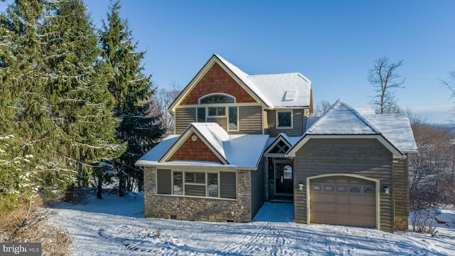 view of front of house with a garage